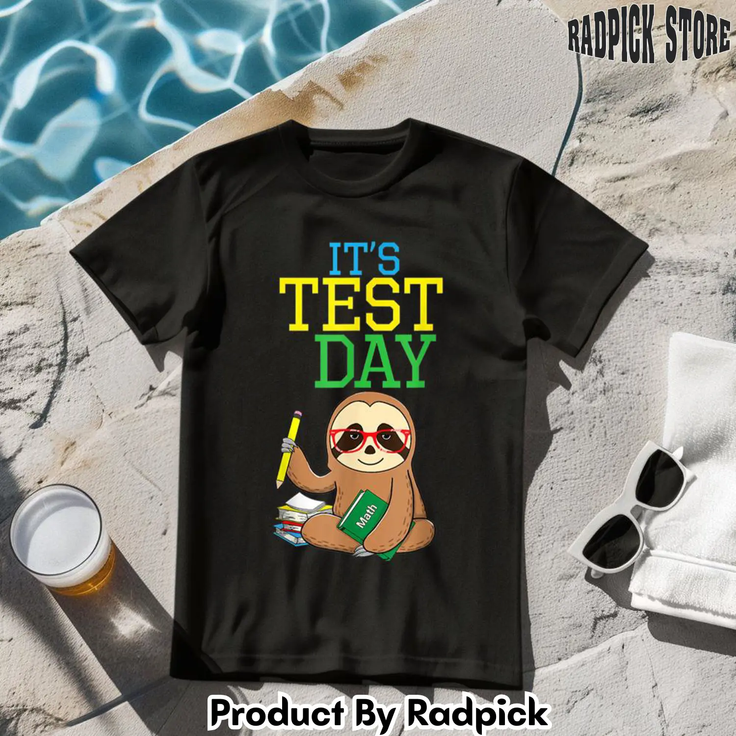 Its test day sloth teacher tshirt rp2624725